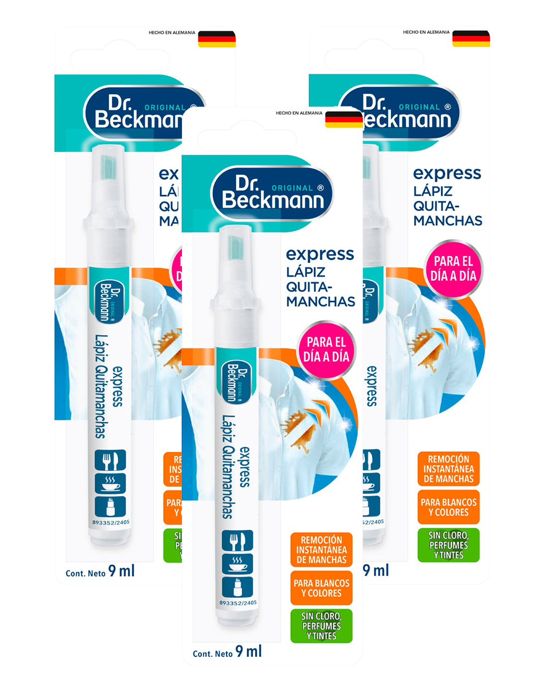 Dr. Beckmann Lápiz Mágico Quitamanchas Express 3 x 1 unid - Puntolimpieza